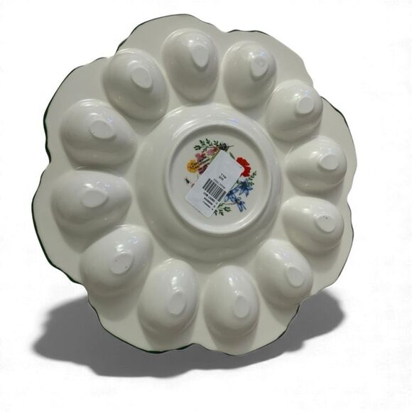 Anthropologie Deviled Egg Platter – Botanical Stoneware Serving Tray, NWT - Picture 2 of 2